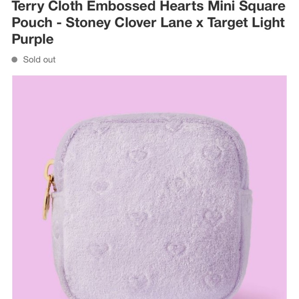 Stoney clover purple terry cloth pouch